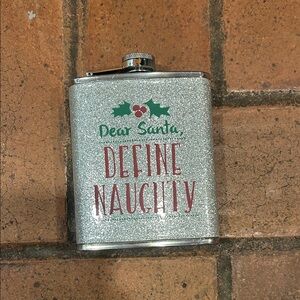 Silver Holiday Flask with Festive Message
